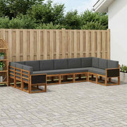 Set di divani da esterno 10 pz Naturale e Antracite 3385563