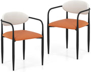 Set di 2 sedie da sala da pranzo, sedie da cucina in similpelle, schienale e seduta imbottita, struttura in metallo resistente, poltrone moderne per cucina, soggiorno, ufficio