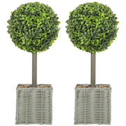 Pianta artificiale decorativa ¨C zephmum ¨C Boule di bosso 50 cm con vaso e ghiaia, verde