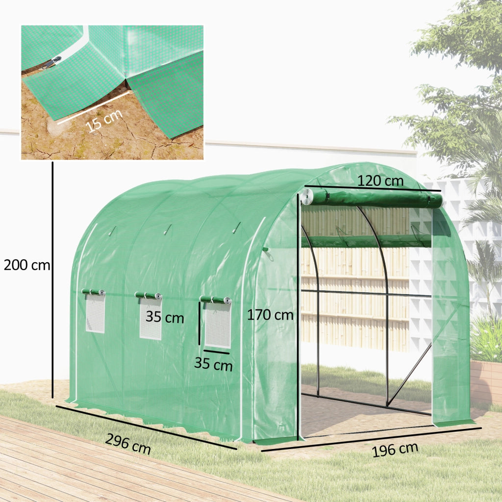 Serra Tunnel Giardino ¨C Zephmum ¨C Verde Acciaio Galvanizzato 296x196x200 cm