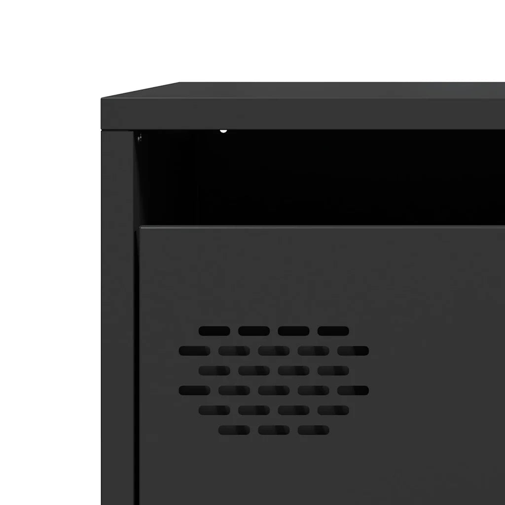 Credenza | Madia | Buffet da pranzo | Armadio da pranzo Nera 68x39x73,5 cm in Acciaio Laminato a Freddo