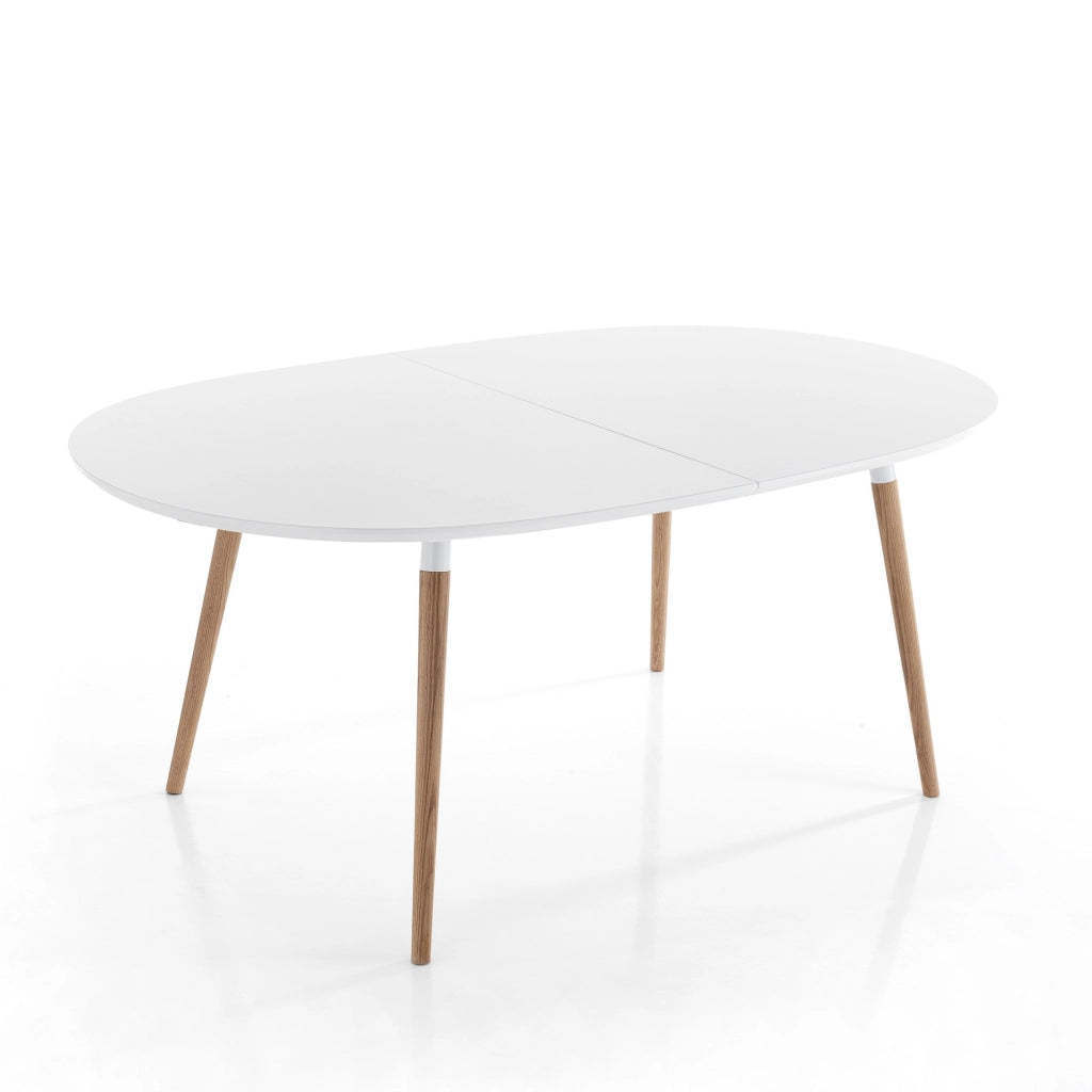 Tavolo effetto legno laccato bianco opaco cm H75 x L105 x P170