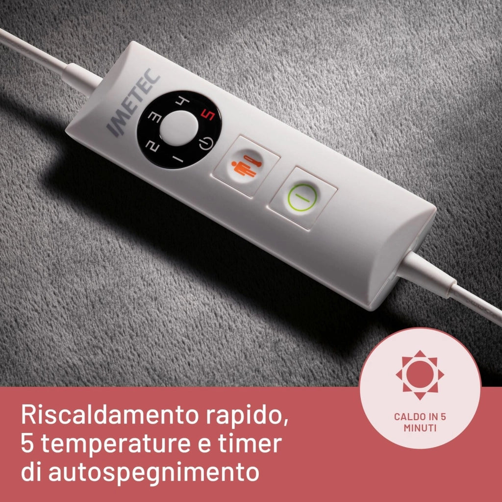 Imetec Scaldapiedi Tecnologia Intellisense, 52x54 cm, 5 temperature, Rapido riscaldamento