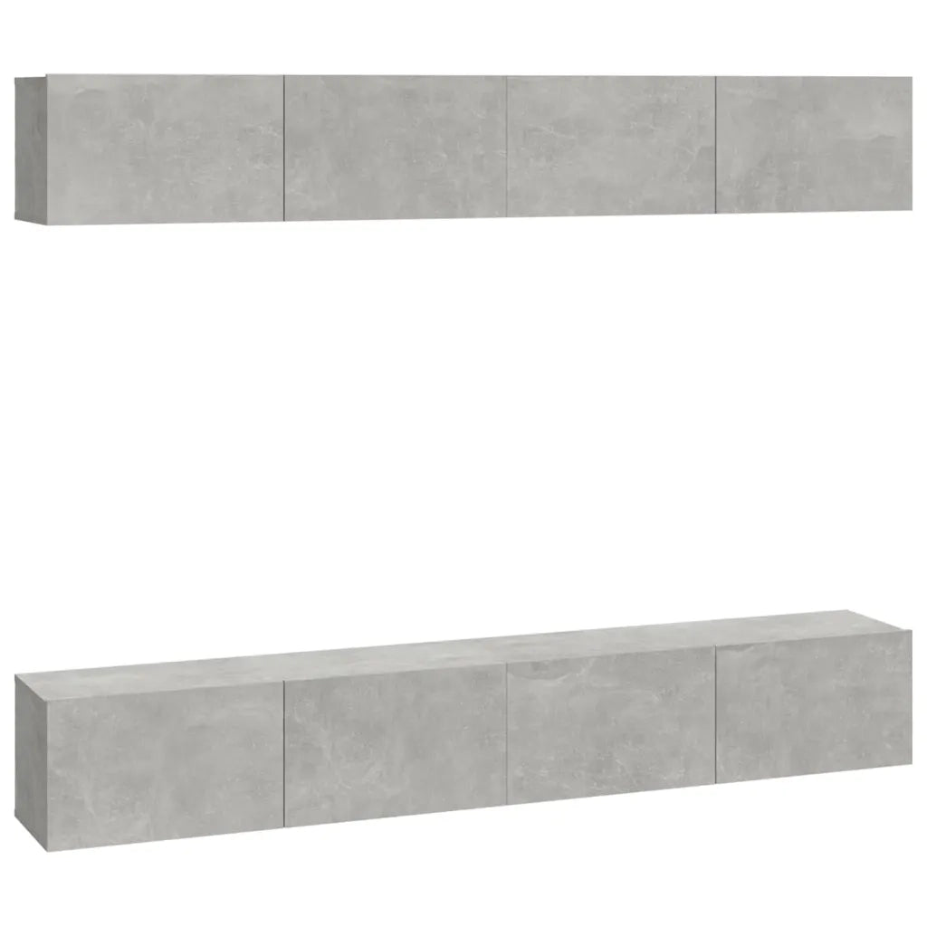 Mobili Porta TV a Parete 4 pz Grigio Cemento 100x30x30 cm cod mxl 69347