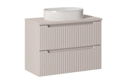 Set mobili bagno 80 cm con piano e lavabo da appoggio Beyond Nova Cashmere 80 x 1401 x 40 cm