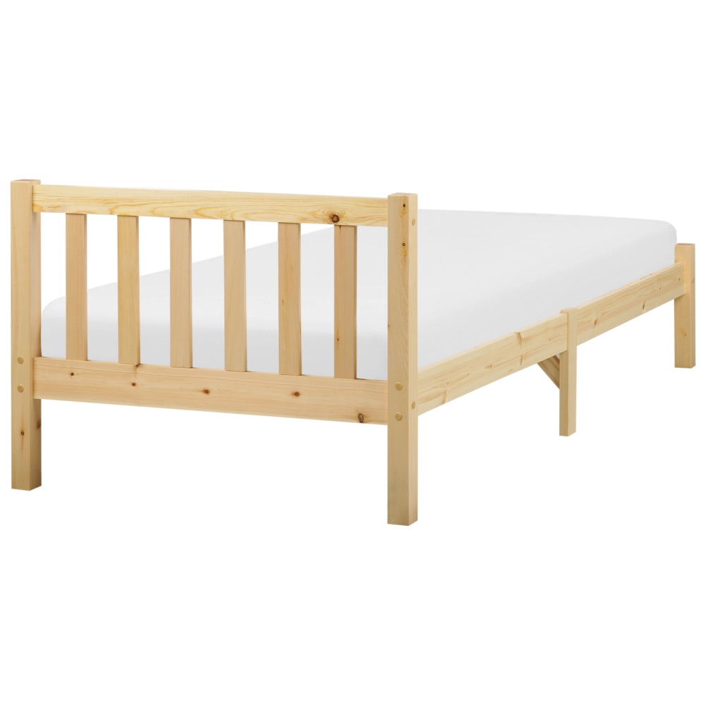 Letto singolo in legno di pino chiaro 90 x 200 cm rete a doghe