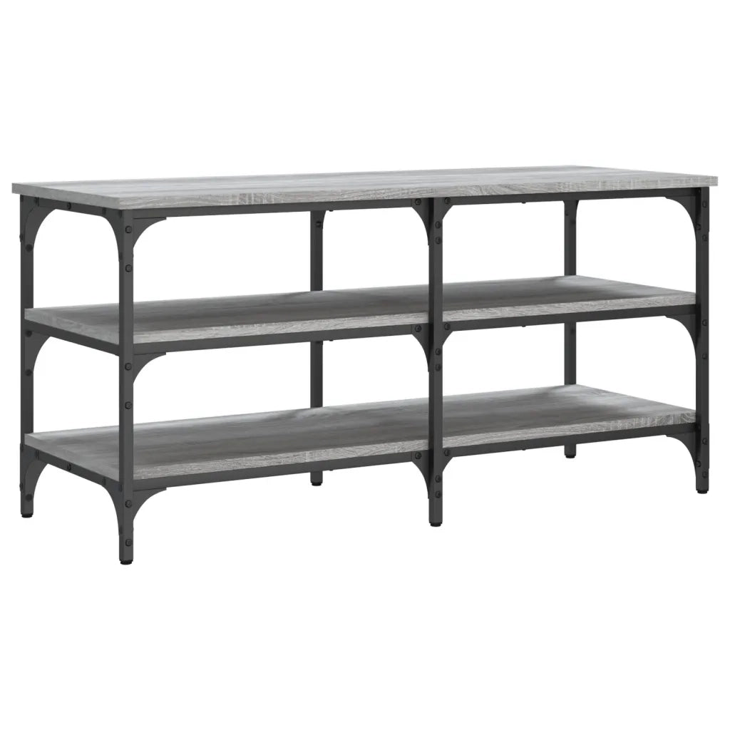 Panca Porta Scarpe-Sgabello-Panca Scarpiera Grigio Sonoma 100x38,5x49 Legno Multistrato
