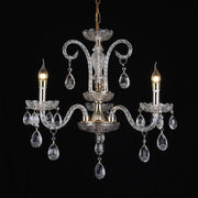 Trade Shop - Lampadario A 3 Bracci Classico A Sospensione Lampada Impero Barocco Cristalli 92471 -