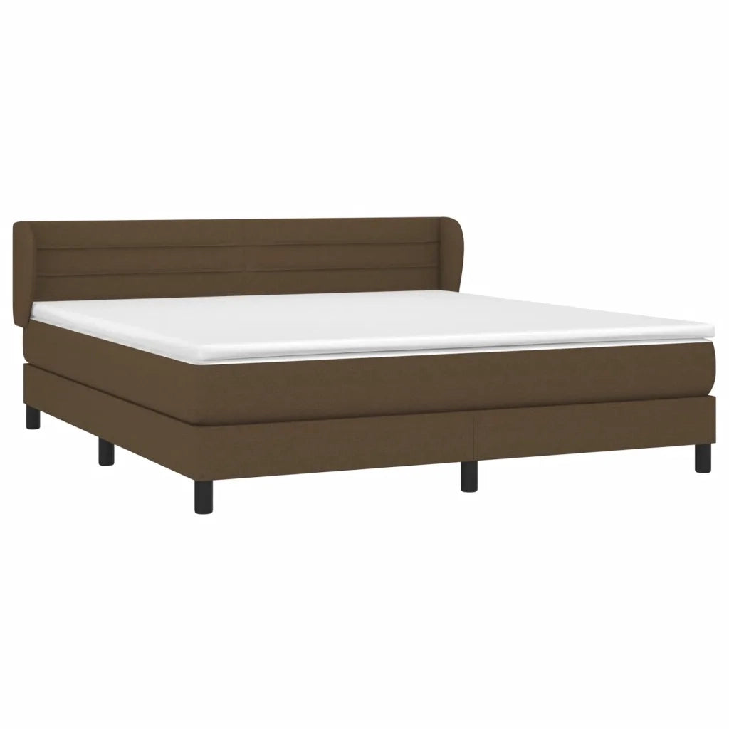 Giroletto a Molle con Materasso Marrone Scuro 180x200cm Tessuto 3126344