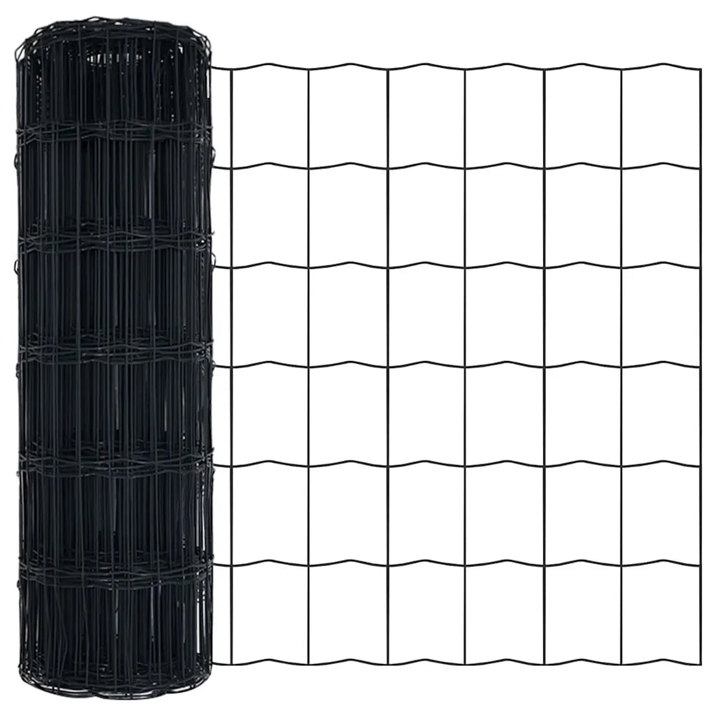 Recinzione con Posto Grigio 0,4 x 50 m Acciaio e PVC