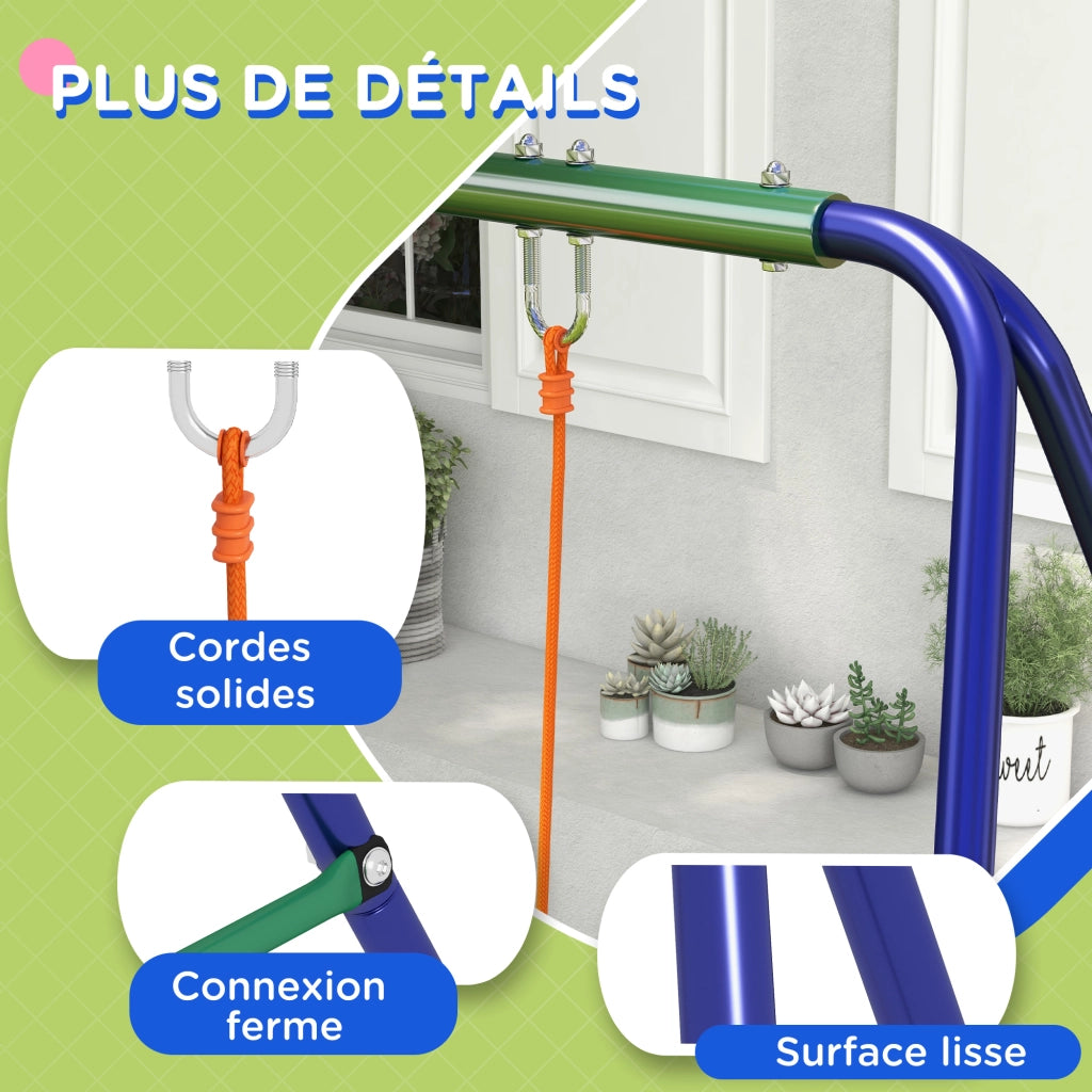 Altalena per bambini con 2 sedute ¨C zephmum ¨C struttura in metallo multicolore