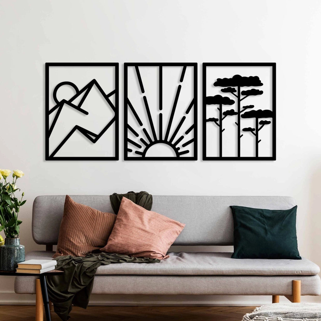 Motisiro, Quadro Materiale Struttura in Metallo, 56x42h cm Nero