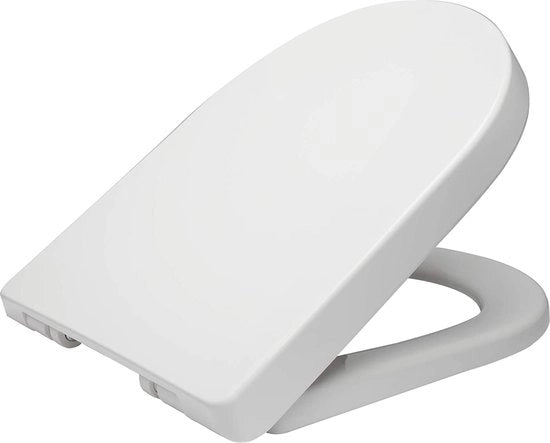 Braccio per WC a forma di D con rilascio rapido, copertura WC con chiusura morbida e cerniera velcro, bianco WS2544
