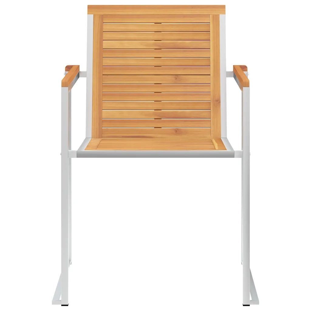 Sedie da Giardino 2 pz con Cuscini in Legno di Teak e Acciaio cod mxl 7948