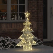 Albero di Natale con 100 LED Bianco caldo 120 cm Acrilico