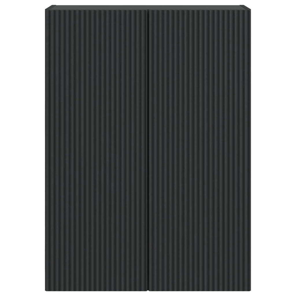 Mobiletto a muro Nero 66 x 34,5 x 90 cm Legno ingegnerizzato 898396