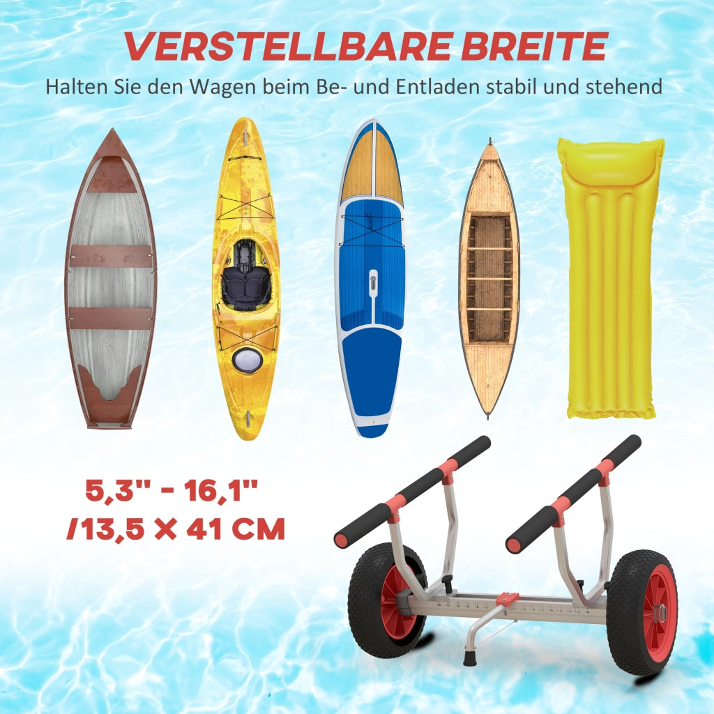 Carrello Trasporto Regolabile per Kayak e Barca ¨C zephmum ¨C Alluminio fino 100 kg con Cinghie