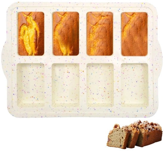 Forma per Cucina Mini 8 Orecchioni - Forma Rettilinea per Cucina - Forma Antiaderente per Cucina - Padella per Pane/Padella per Brownie - Forma per Cucina in Silicone - 33 x 23,5 x 3 Cm