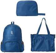 Borsa grande pieghevole, borsa scolastica multifunzionale, borsa da sera regolabile, leggera, impermeabile, resistente alle scalfitture per viaggi di scuola (blu scuro)