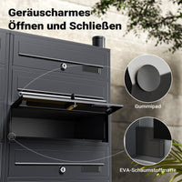 Cassetta postale condominiale autoportante, 10 posti, antracite, 945 x 270 x 1500 mm, 2 moduli