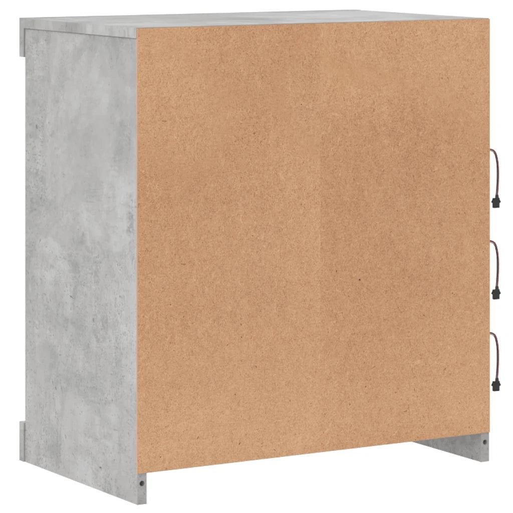 Credenza con Luci LED-Buffet-Armadio da cucina Grigio Cemento 60,5x37x67 cm 310238
