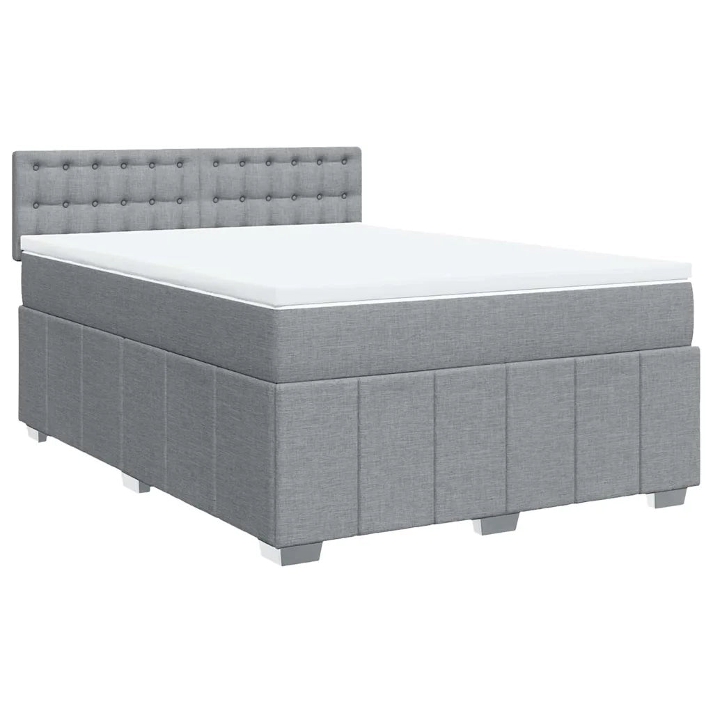 Giroletto a Molle con Materasso Grigio Chiaro 140x200cm Tessuto