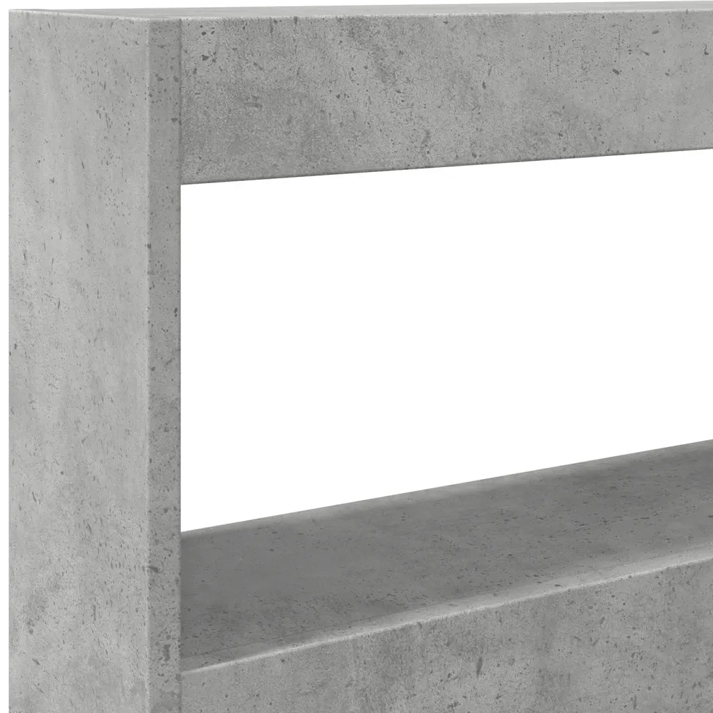 Testiera con Contenitore a LED Grigio Cemento 120x17x102 cm