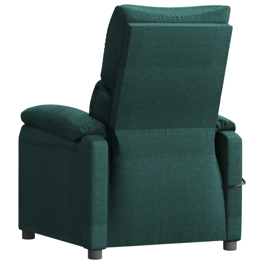 Poltrona Massaggiante | Sedia Relax Elettrica Verde Scuro in Tessuto