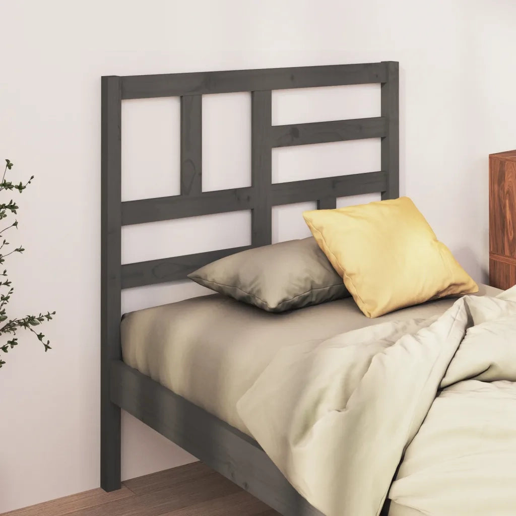 Testiera per Letto-Testata-Testiera Decorativa Grigia 81x4x104 cm in Legno Massello di Pino 789716