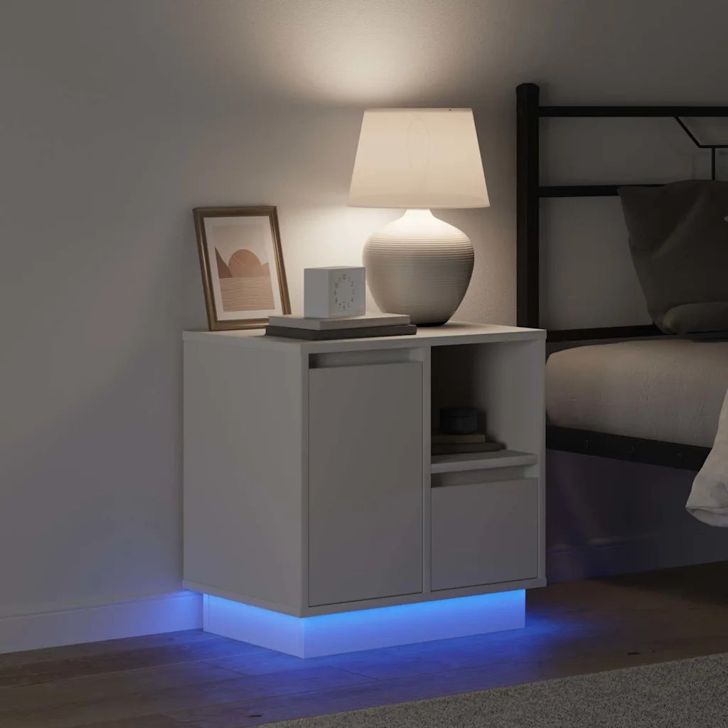 Set di 2 Comodini | Armadio da Notte | Mobiletto da notte con cassetto Bianco 50 x 34,5 x 50 cm.