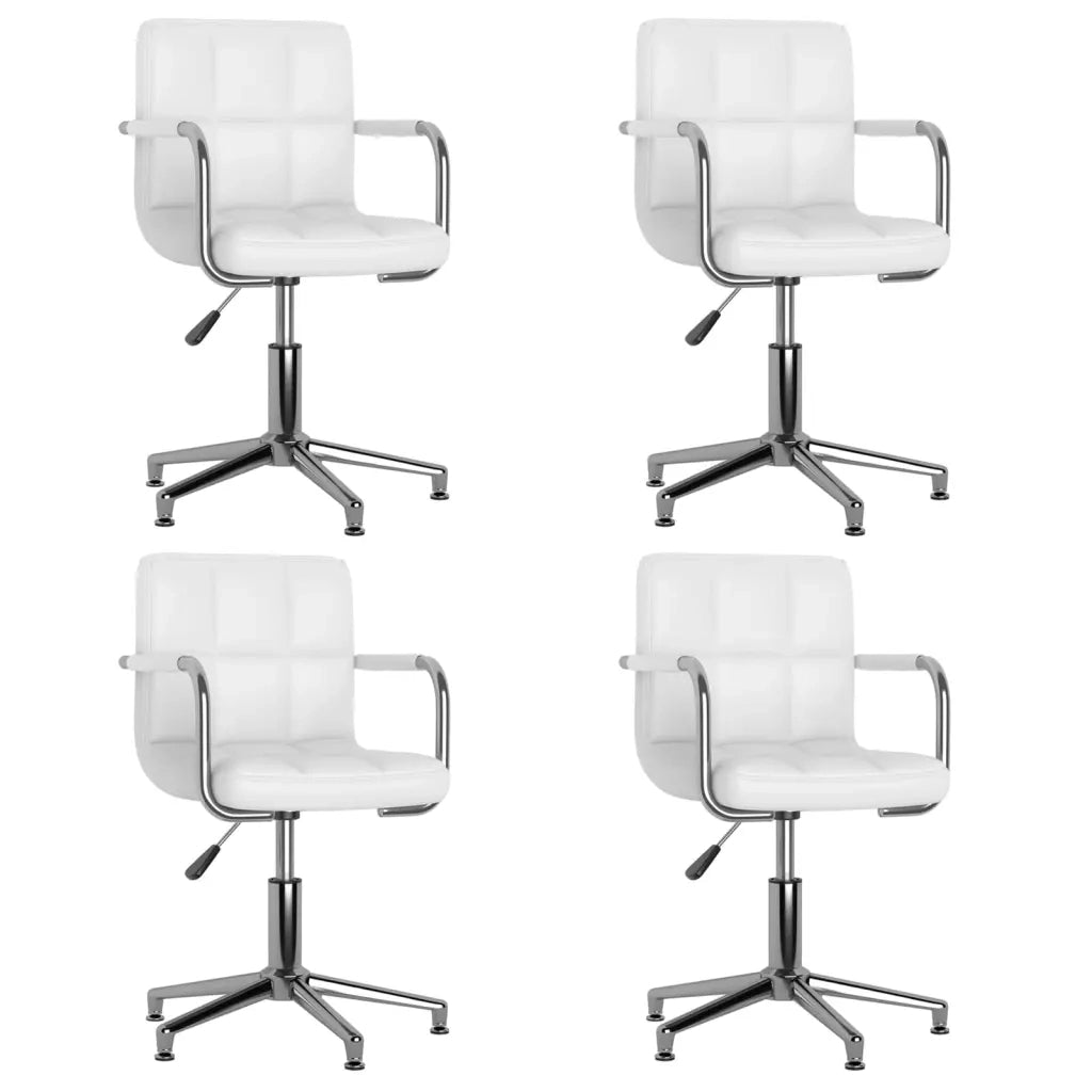Sedie da Pranzo Girevoli 4 pz Bianche in Similpellecod mxl 121411
