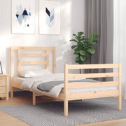 Giroletto con Testiera Single-Struttura Letto in Legno Massello 325280