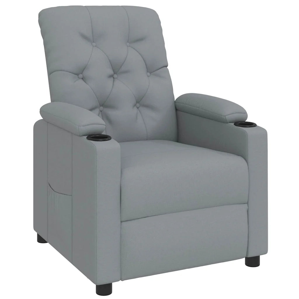 Divano Sedia-Poltrona Reclinabile in Tessuto Grigio Chiaro 602626