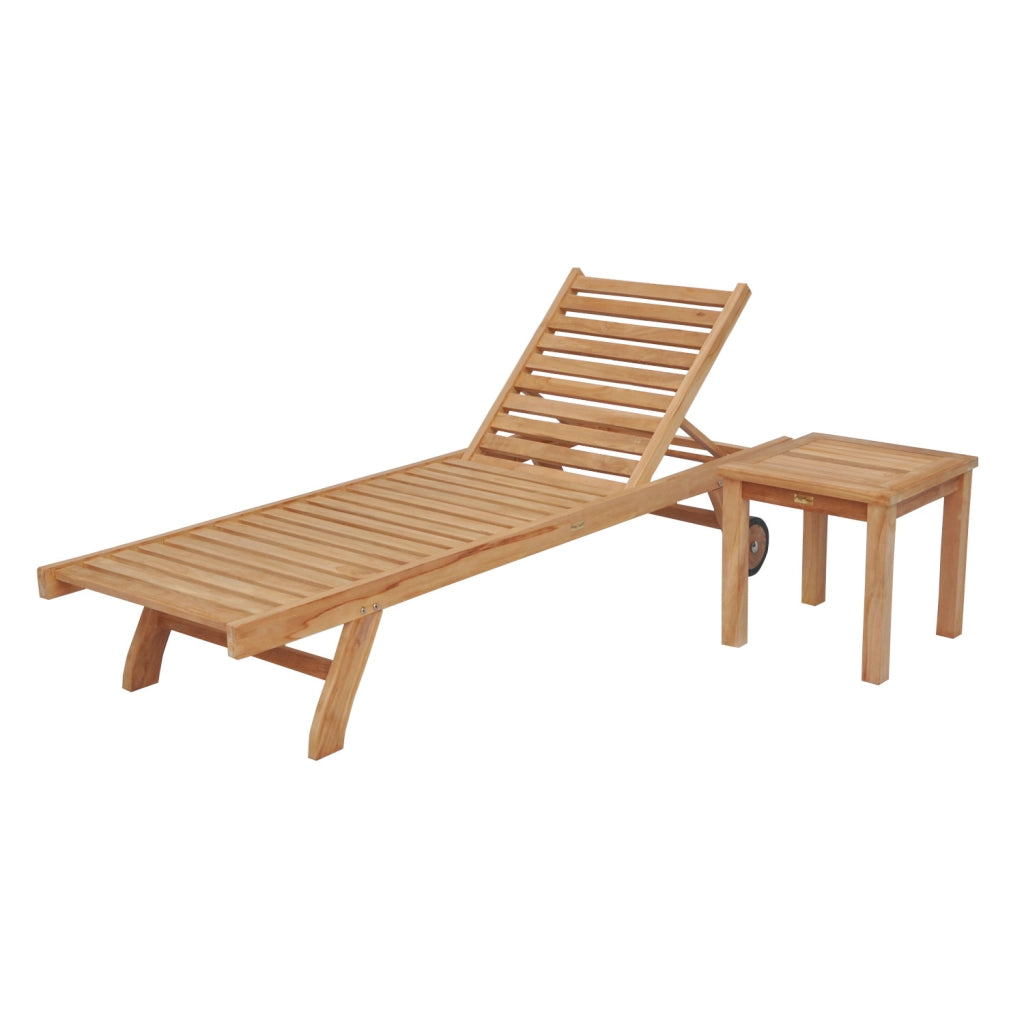 Set prendisole dritto in teak conTavolino JAVA