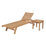Set prendisole dritto in teak conTavolino JAVA