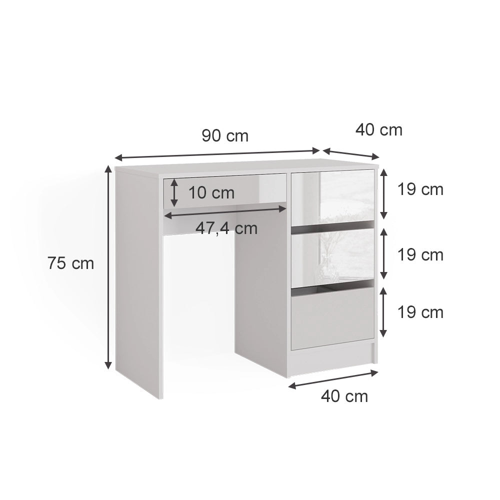 Vicco Tavolo da toeletta Bianco 40 cm Senza specchio