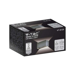 Luce led da parete 24W 4000K da esterno IP65 colore grigio chiaro 