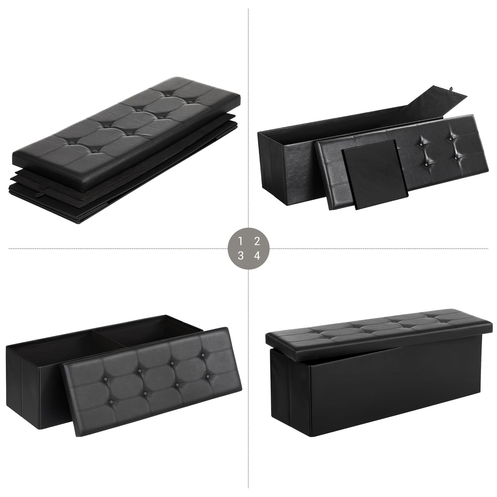 Pouf contenitore VALORA, nero - LSF701V1