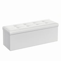 Valora PUFA - LSF702V1 Pouf Organizer Bianco MDF Seduta Contenitore