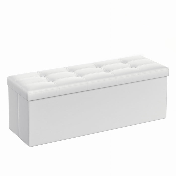 Valora PUFA - LSF702V1 Pouf Organizer Bianco MDF Seduta Contenitore