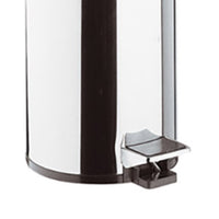 Pattumiera cilindrica 26 cm cromata con apertura a pedale