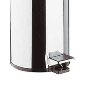 Pattumiera cilindrica 26 cm cromata con apertura a pedale