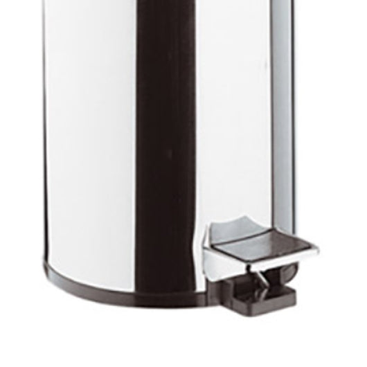 Pattumiera cilindrica 26 cm cromata con apertura a pedale