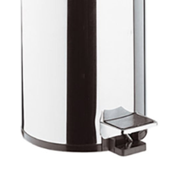 Pattumiera cilindrica 26 cm cromata con apertura a pedale