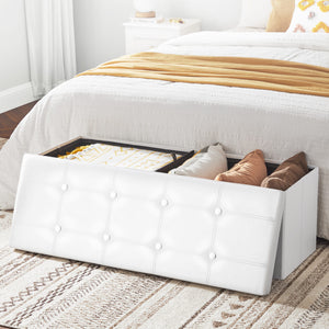 Valora PUFA - LSF702V1 Pouf Organizer Bianco MDF Seduta Contenitore
