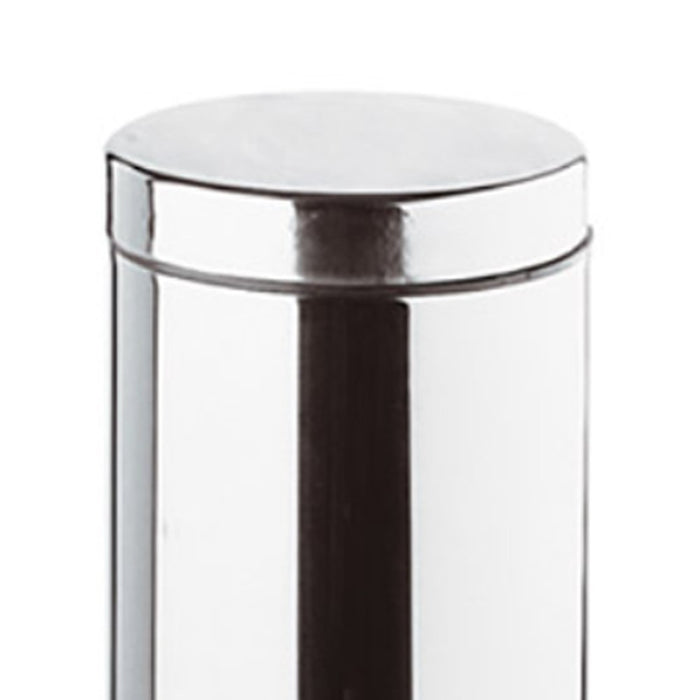 Pattumiera cilindrica 26 cm cromata con apertura a pedale