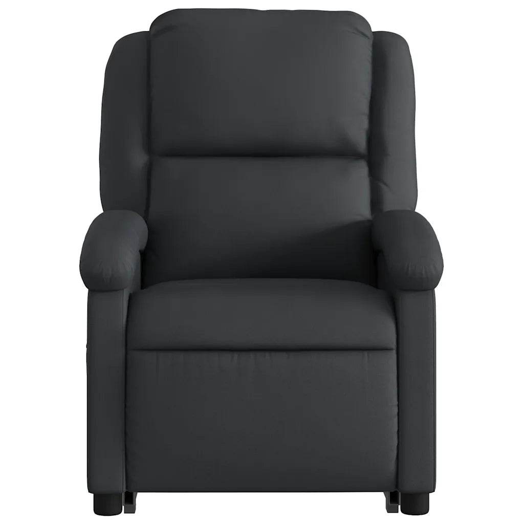 Poltrona Alzapersona Reclinabile Elettrica Nera in Vera Pelle 3204270