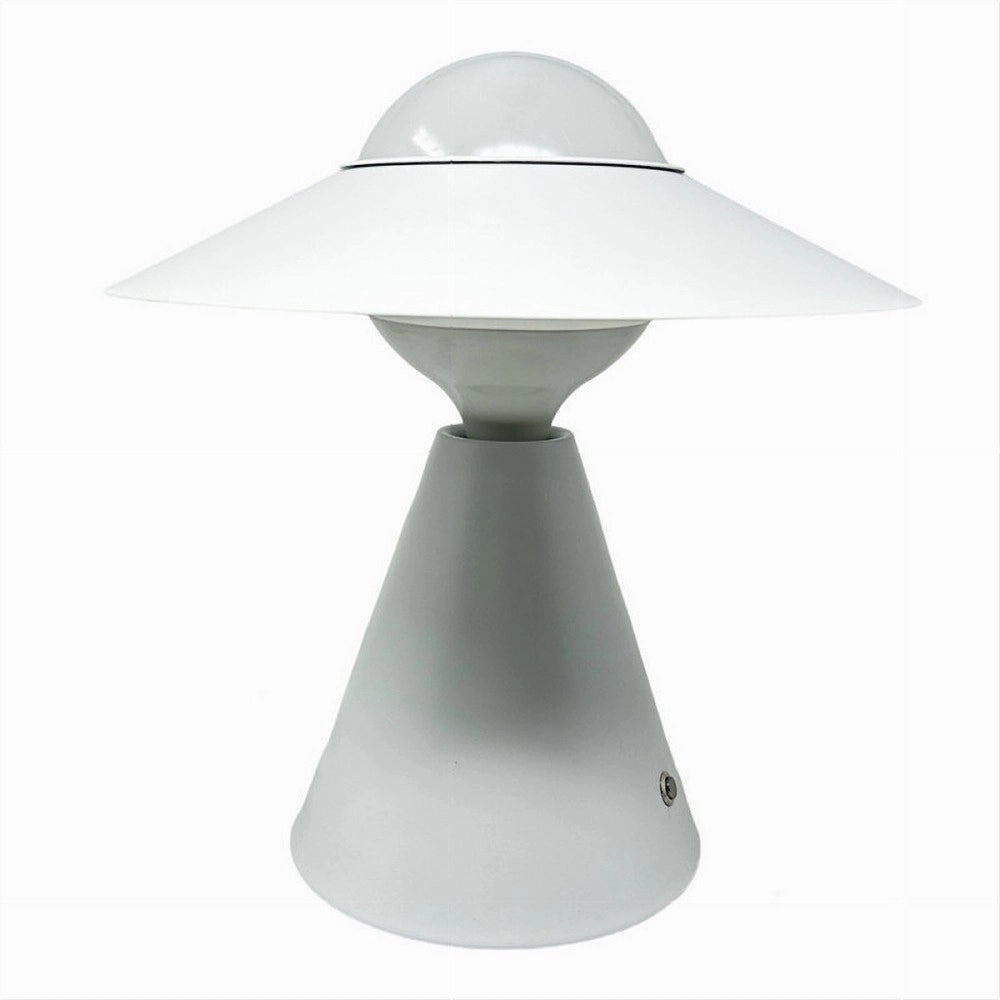 Trade Shop - Lampada Da Tavolo Decorativa Con Paralume A Cappello Orientabile Lume E27 D13 - Bianco
