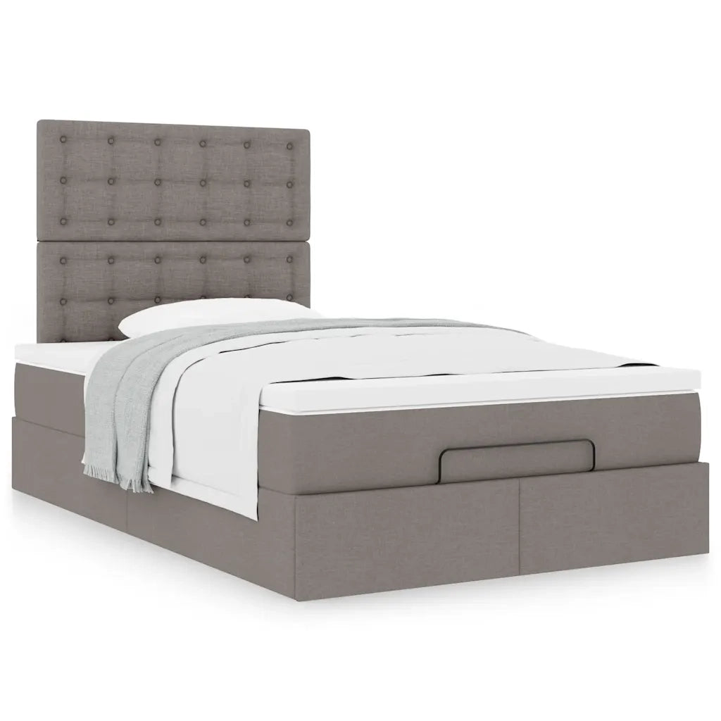 Struttura Letto Pouf con Materasso Tortora 120x200cm in Tessuto 3313317