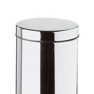 Pattumiera cilindrica 29 cm cromata con apertura a pedale